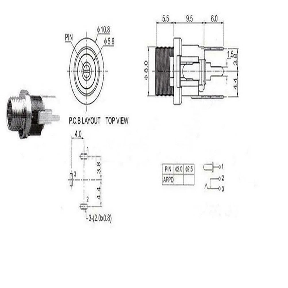 Power Supply Connector for Electrical Equipment (Panel Mount)