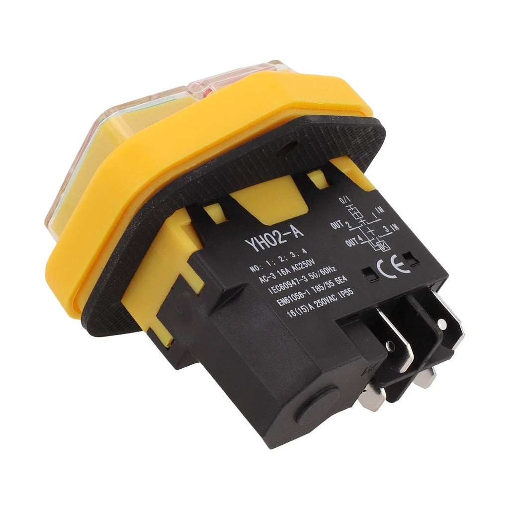 4-Pin Push Button Switch YH02-A 220V 16A IP55 for Garden Workshop Tools