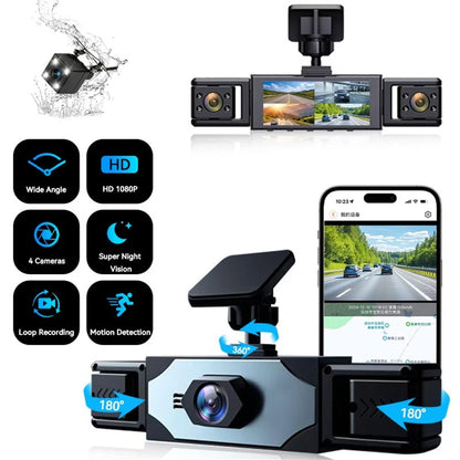 4 Channel Dash Cam for Car (FHD 1080P)