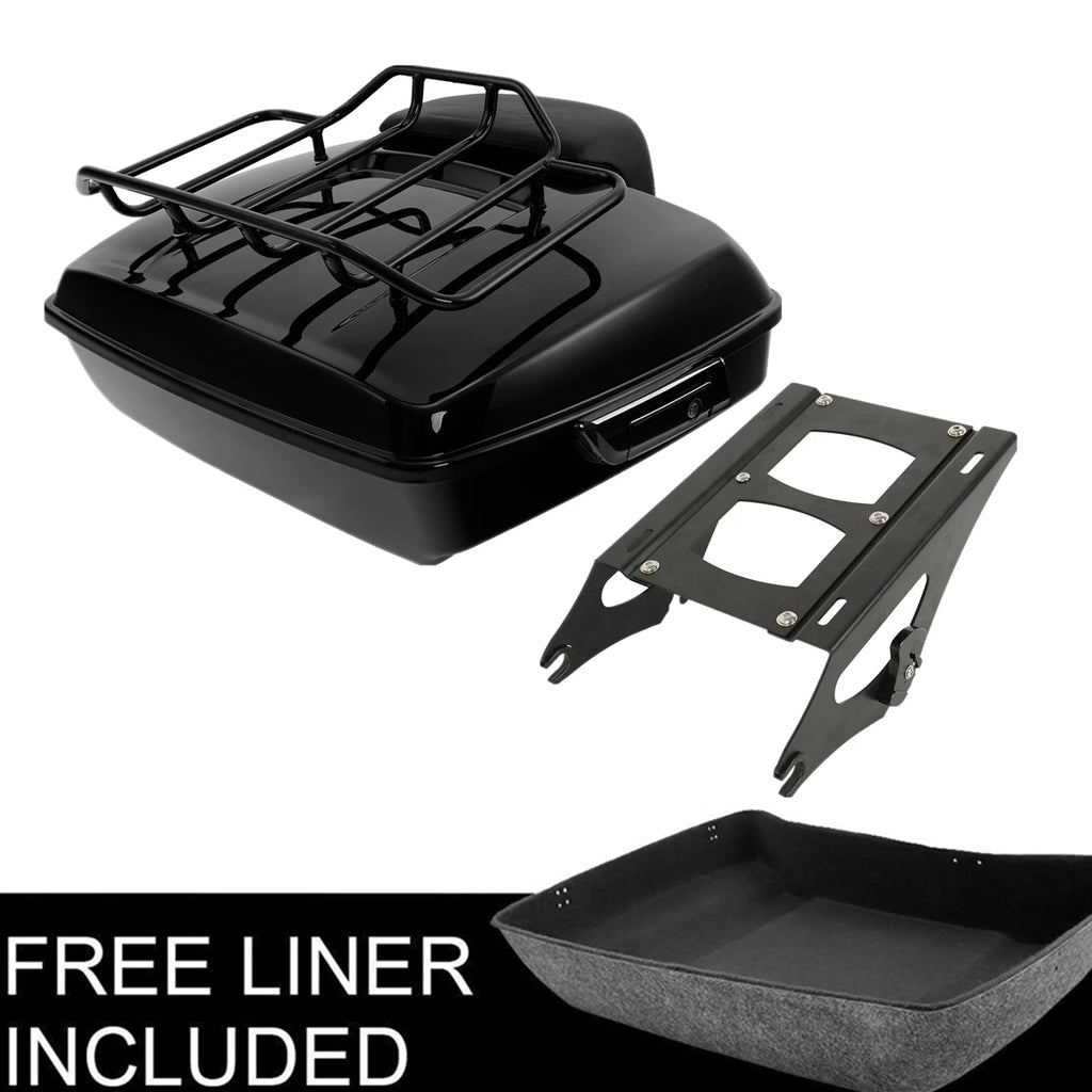 Chopped Trunk Backrest Pad Mount Rack for Harley Touring Glide (2014–2026)