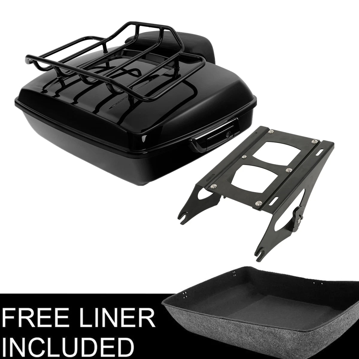 Chopped Trunk Backrest Pad Mount Rack for Harley Touring Glide (2014–2026)