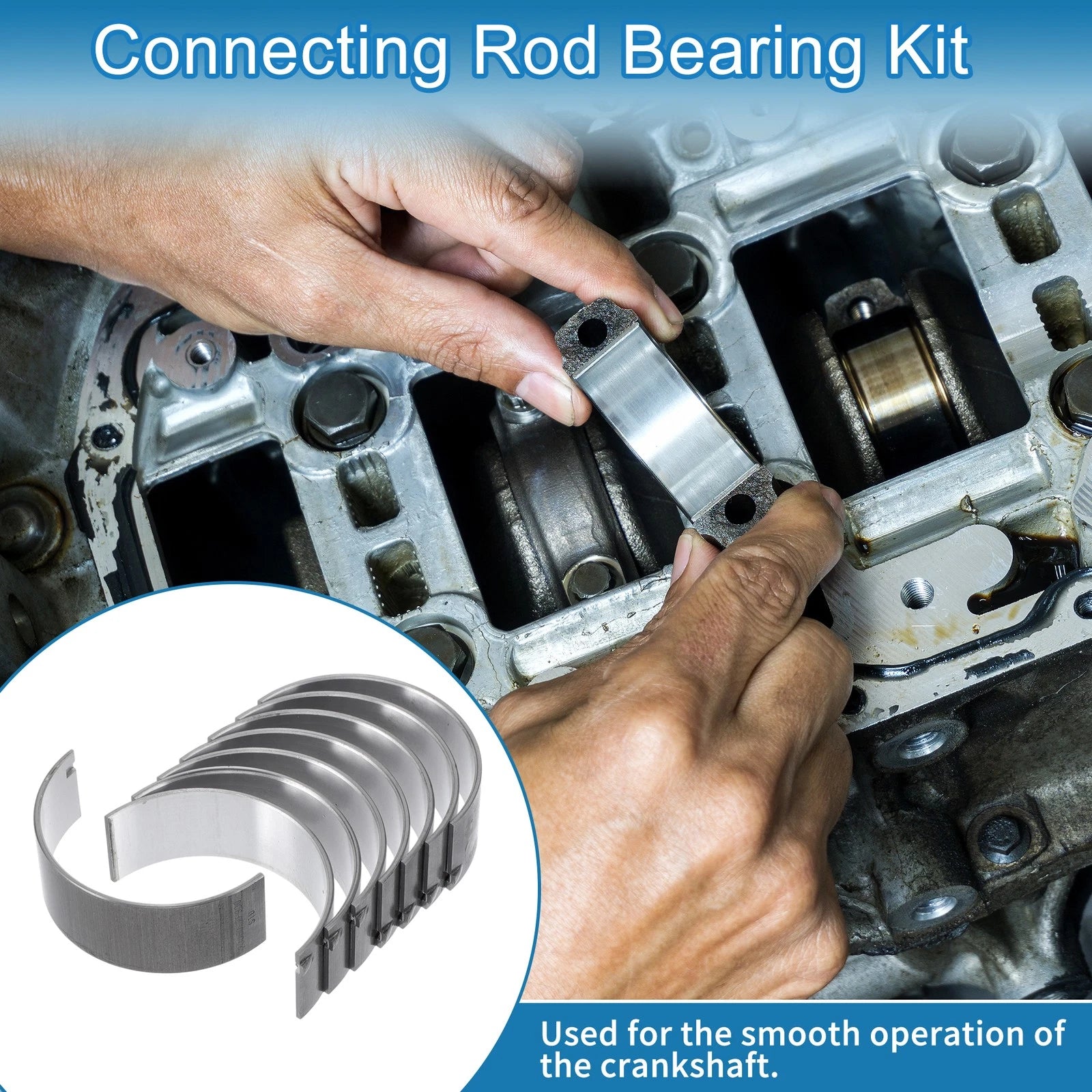 Connecting Rod Bearing Set Replacement for Hyundai Santa Fe (2009–2017) 8 Pc