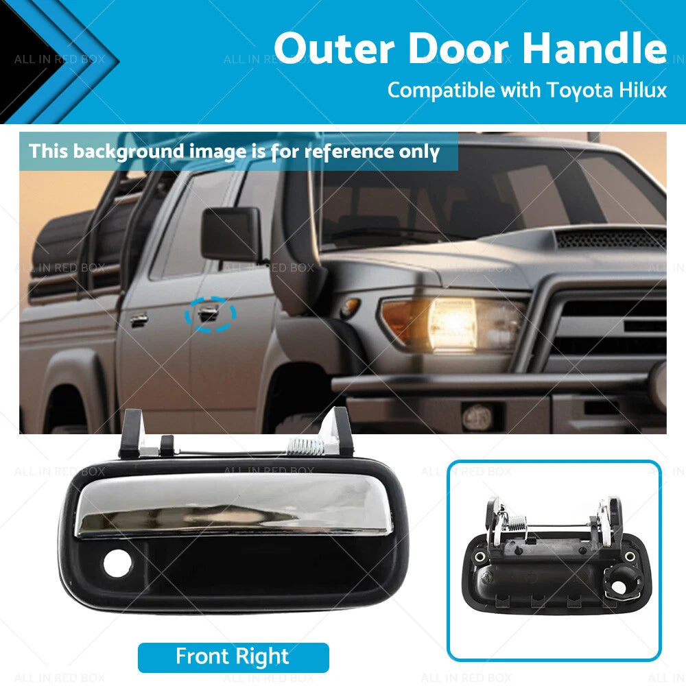 Chrome Front Right Outer Door Handle for Toyota Hilux (1988–1997)
