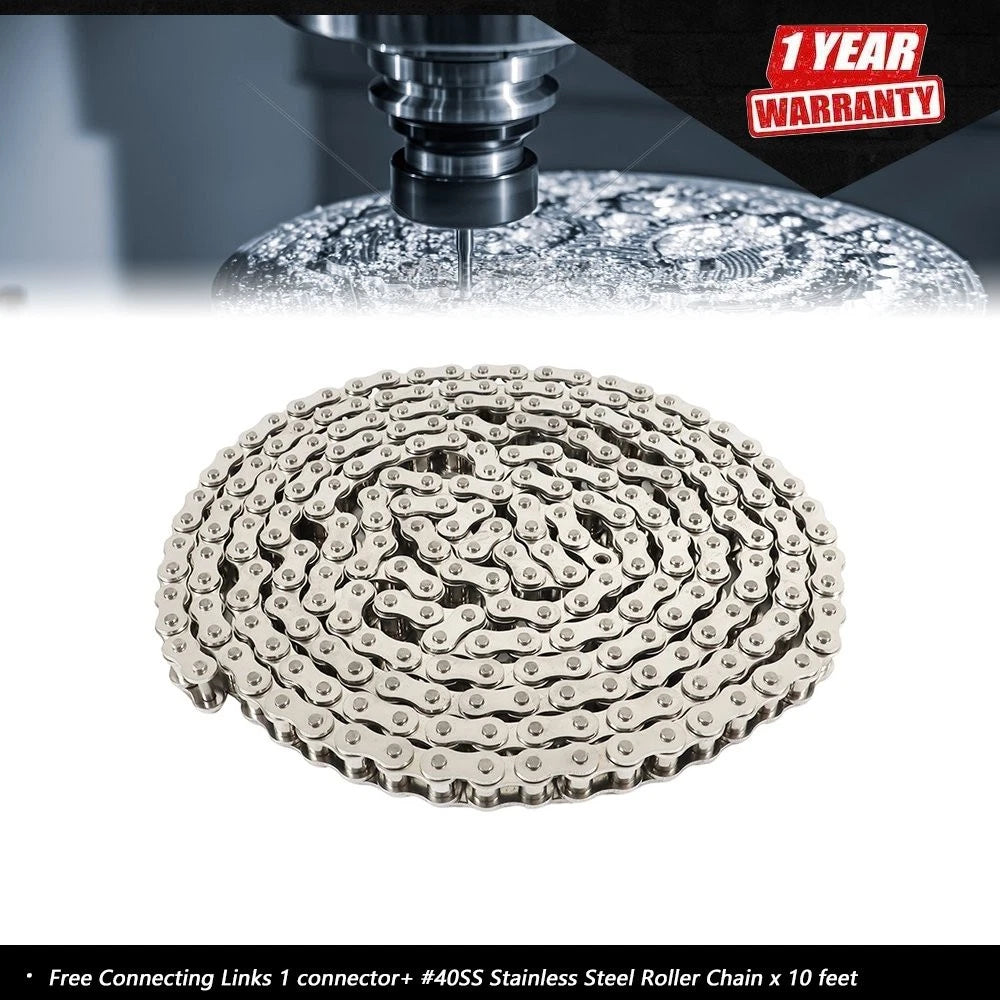 Connecting Links for Roller Chain #40SS (10 ft)
