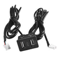 Dual USB Dash Mount Panel Interface Extension Cable for Car (145cm)