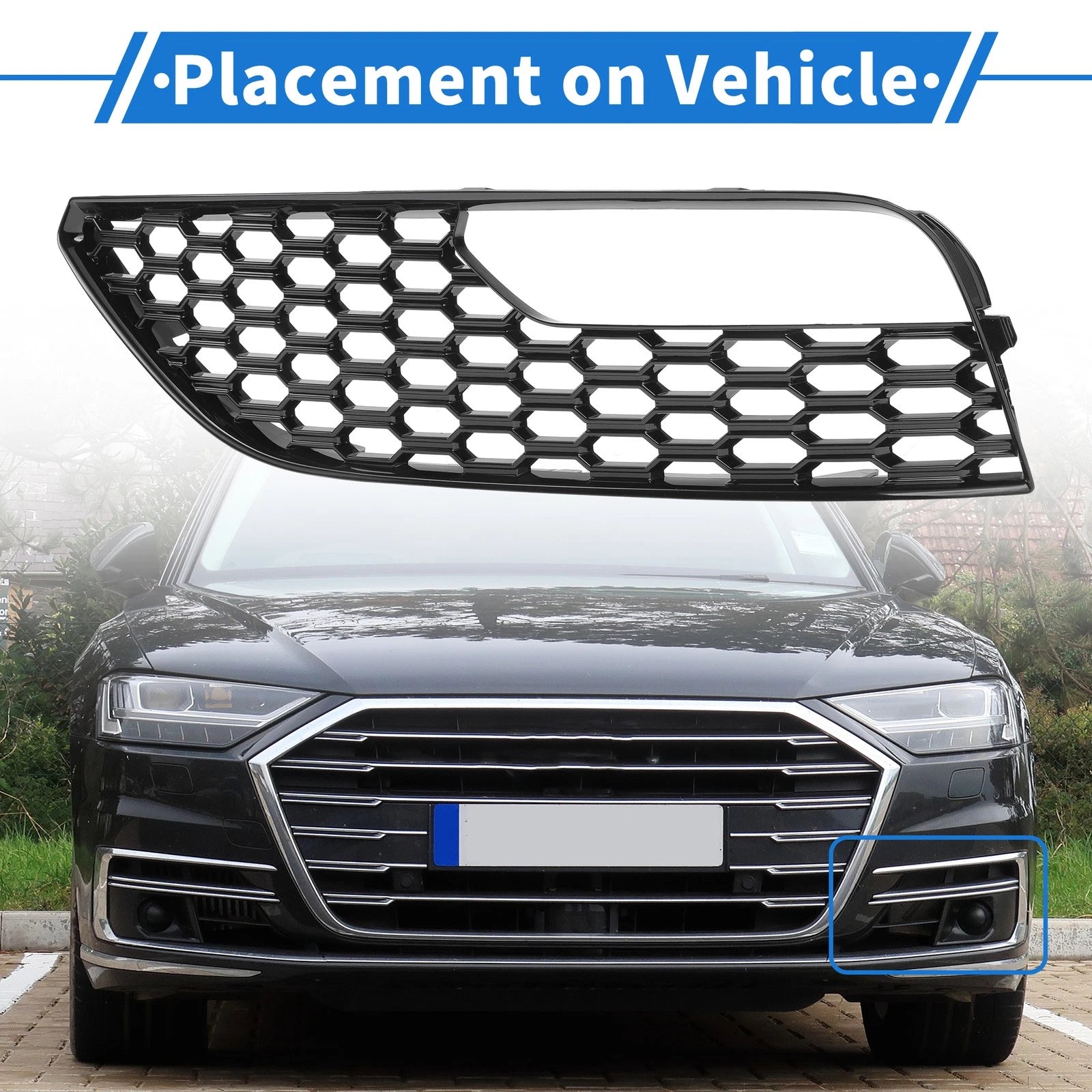 Front Left Fog Light Grill Replacement for Audi A3 (2012–2016)
