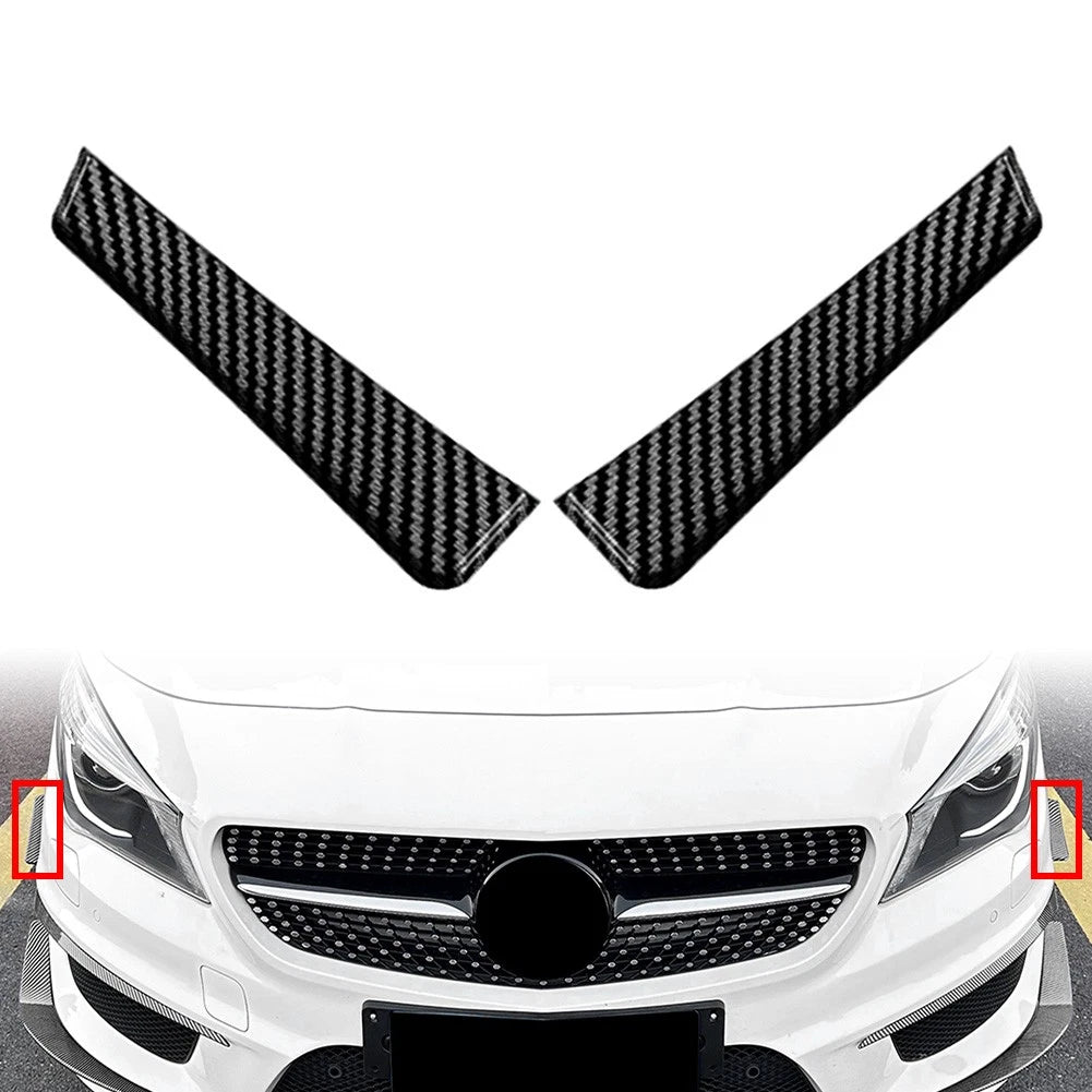 Carbon Look Front Bumper Side Spoiler For Benz CLA Class C117 Prefacelift 13-16