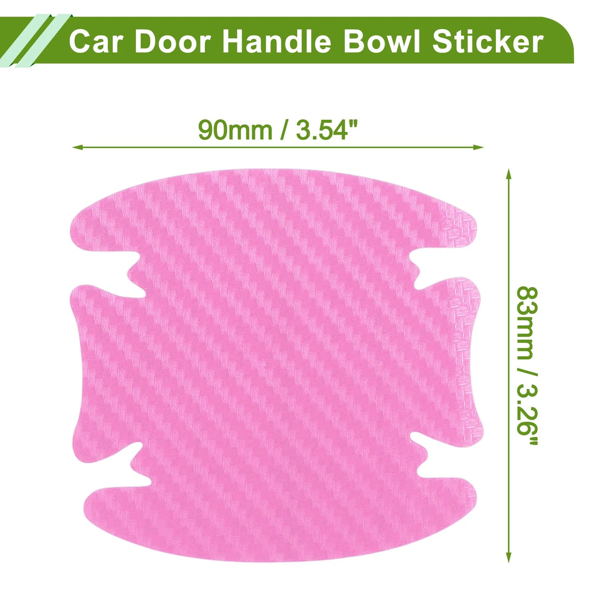Car Door Handle Bowl Sticker for Universal Fit (83x90mm) - Pink