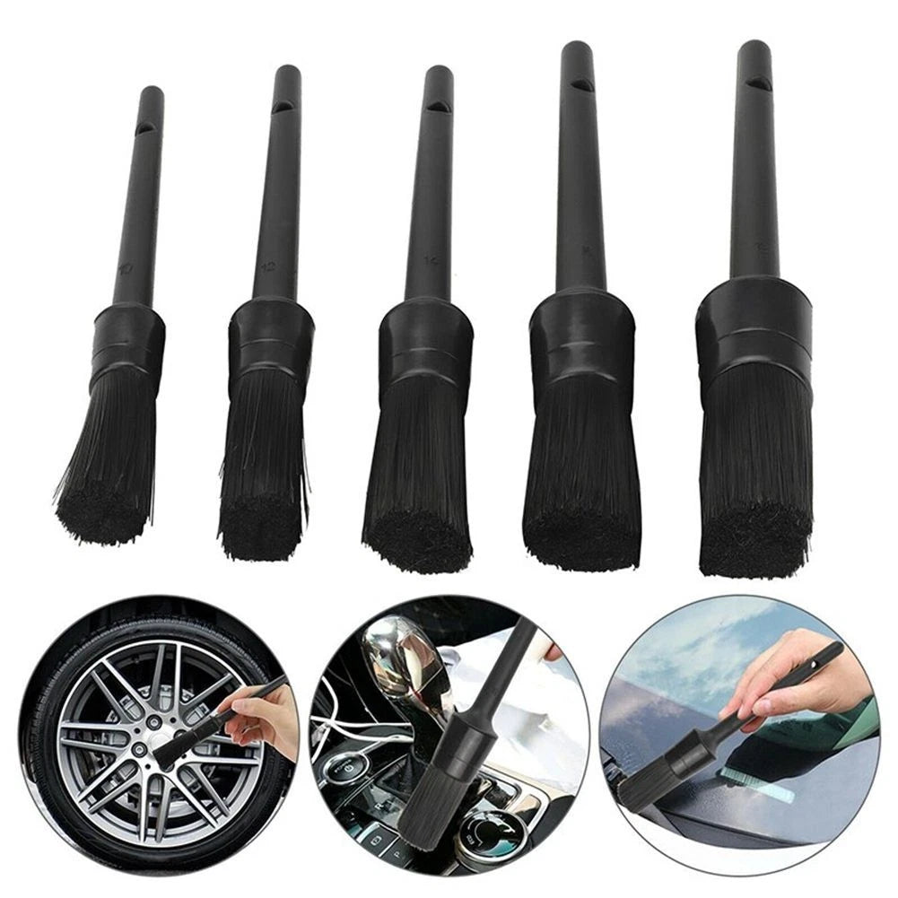 5PC Car Detailing Brush Kit for Auto Interior Cleaning