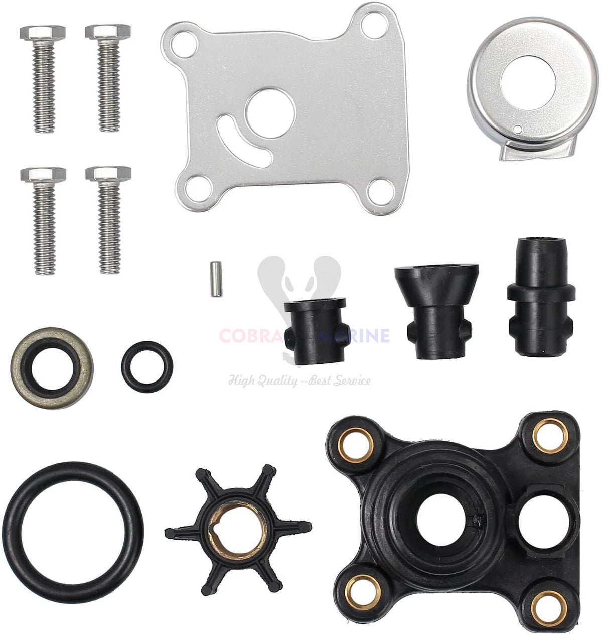 Water Pump Impeller Kit for Evinrude Johnson 9.9/15hp (2-Stroke & 4-Stroke)