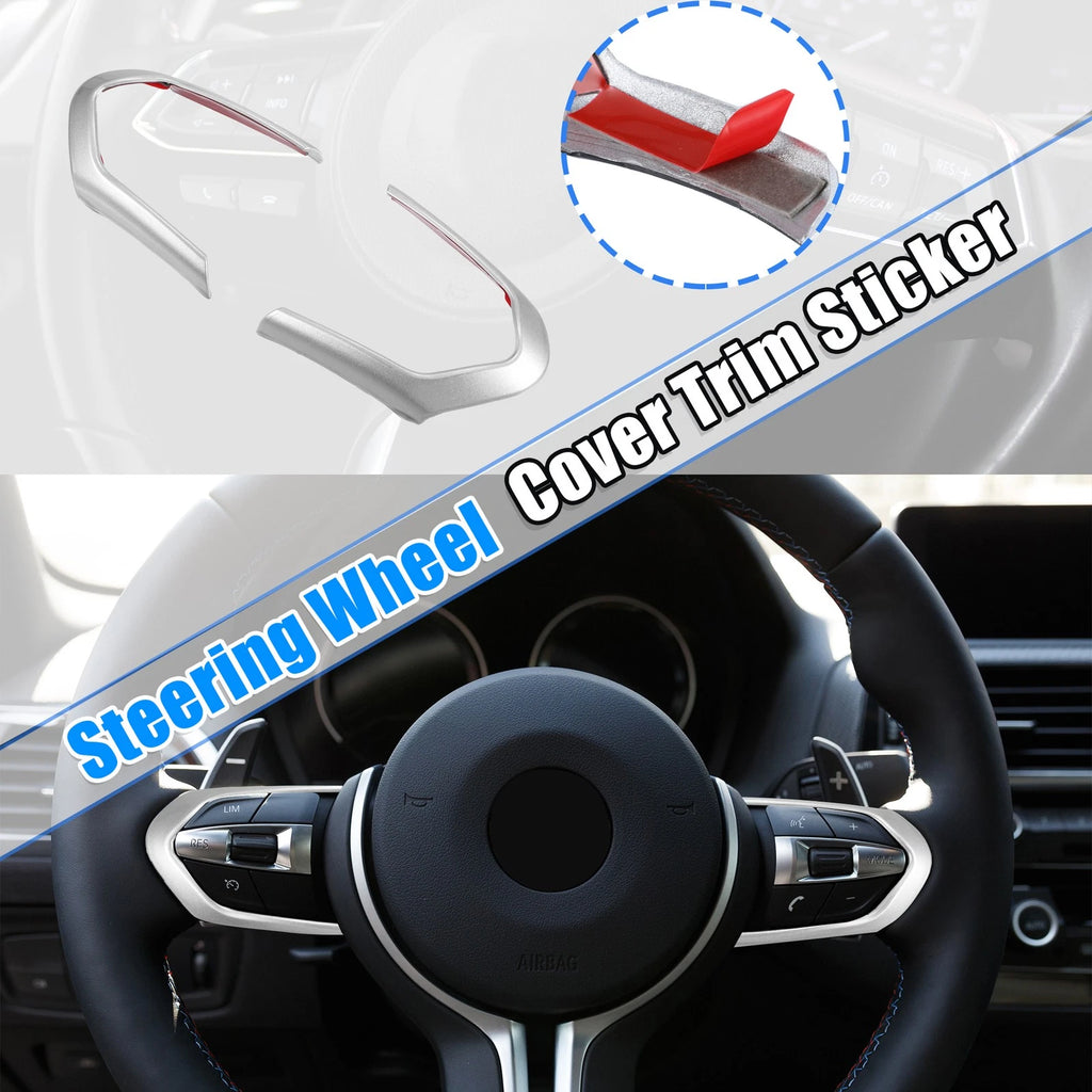 Steering Wheel Cover Trim ABS Plastic Silver Tone for BMW M2 (2016–2020)