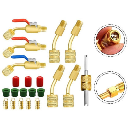 21-Piece Brass R410A Split Adapter Kit for Mini HVAC Professionals