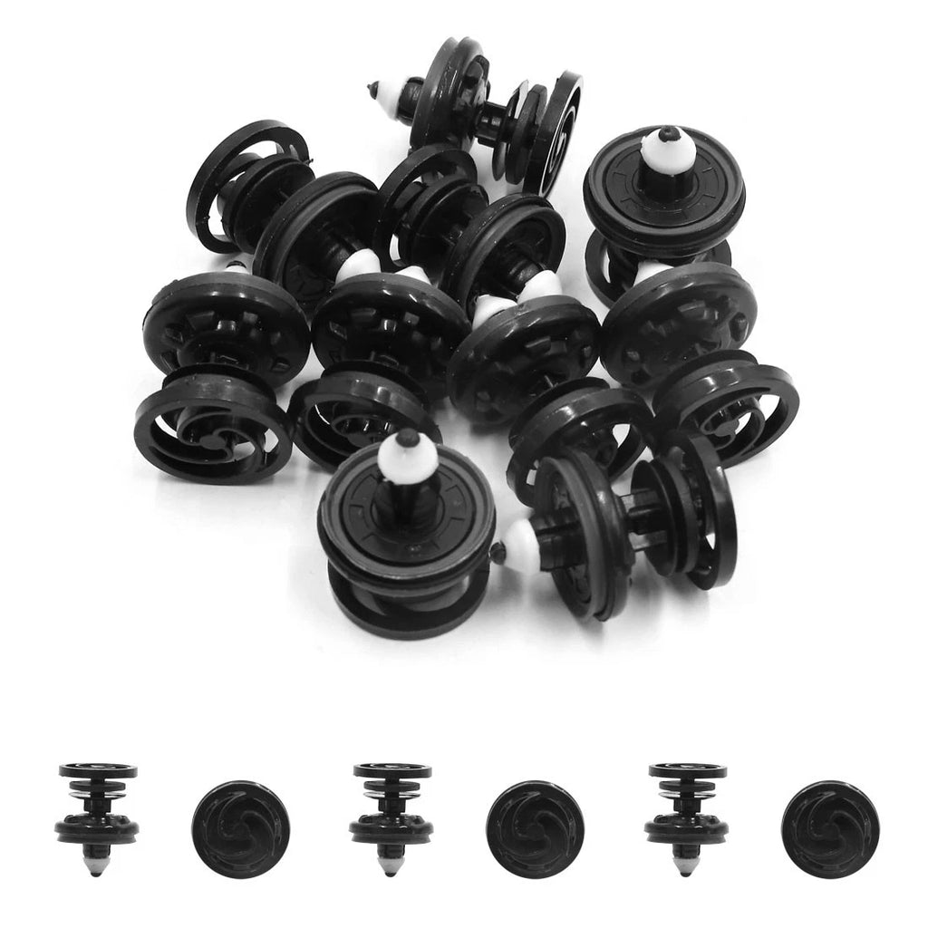 10pcs Plastic Rivet Clips 8mm for VW Bumper Fastener (Black) (1990–2022)