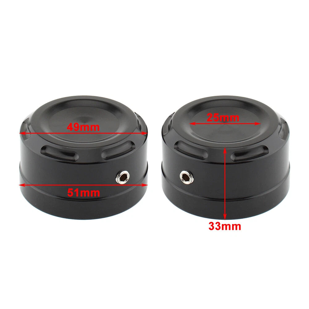 1 Pair Black Rear Axle Bolt Nut Cap Cover for Harley Softail (2018–2023)