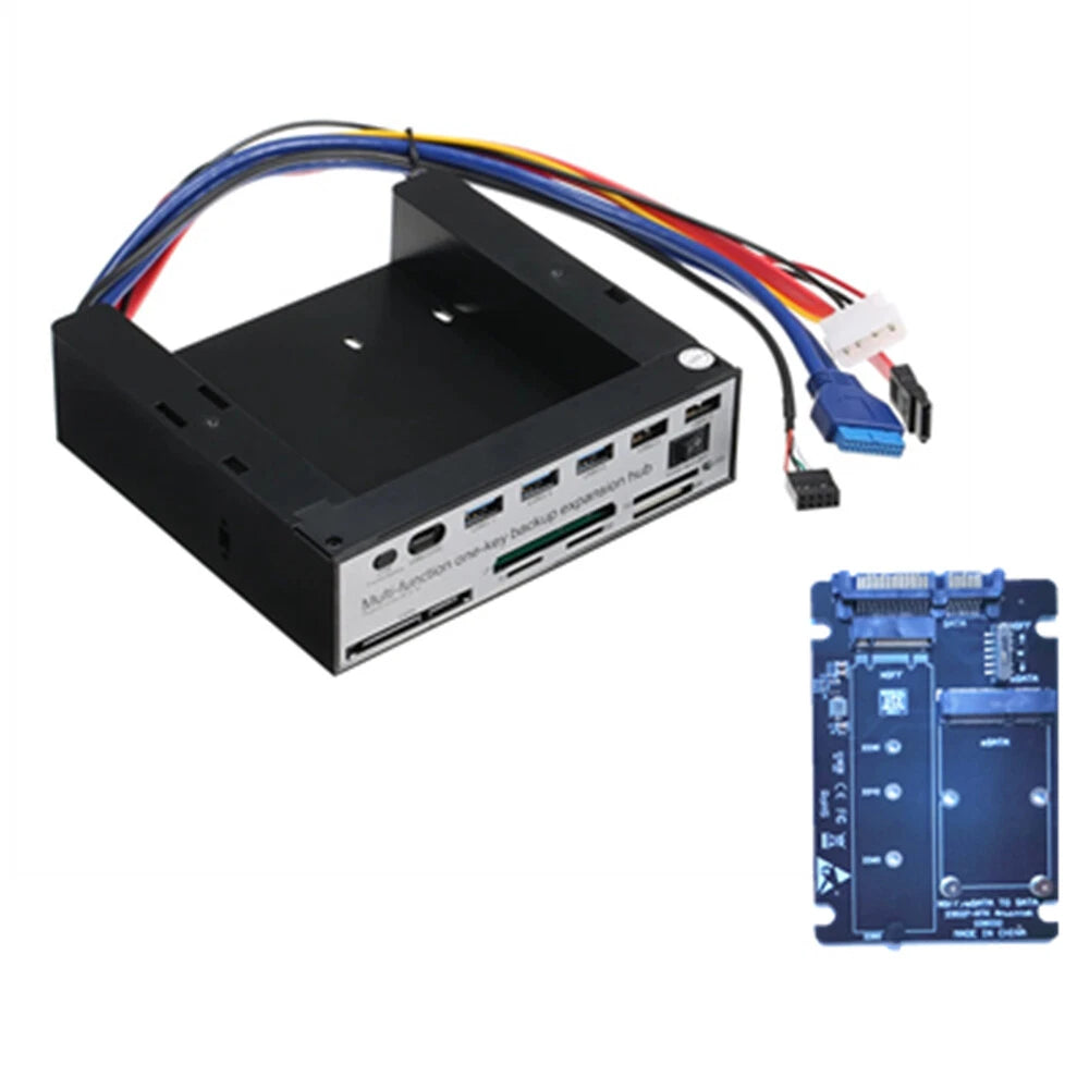 Multifunctional 5.25 inch Front Panel Expansion Hub USB Support One-key Backup