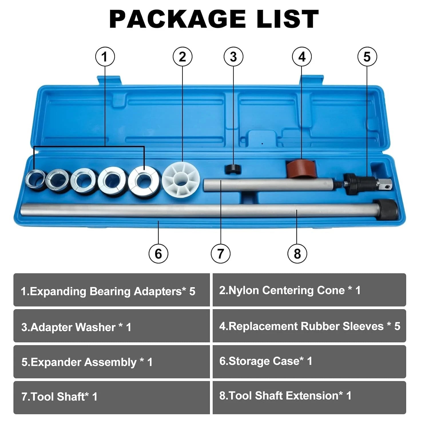 Camshaft Bearing Tool Insert Kit for Universal Applications