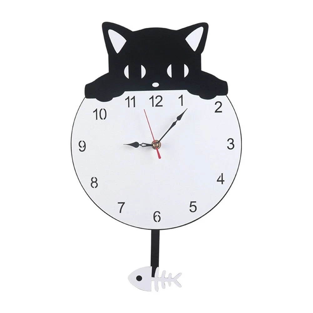 Decorative Black Cat Wall Clock for Peaceful Spaces
