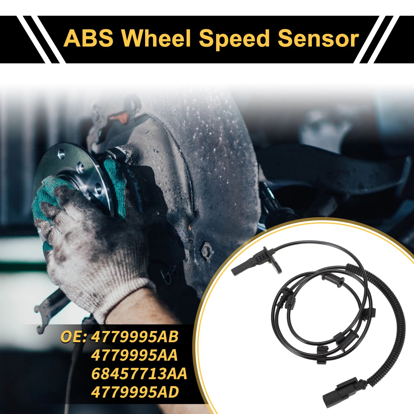 ABS Wheel Speed Sensor No. 4779995AB/6, 8457713AA for Ram 3500 (2013–2018)