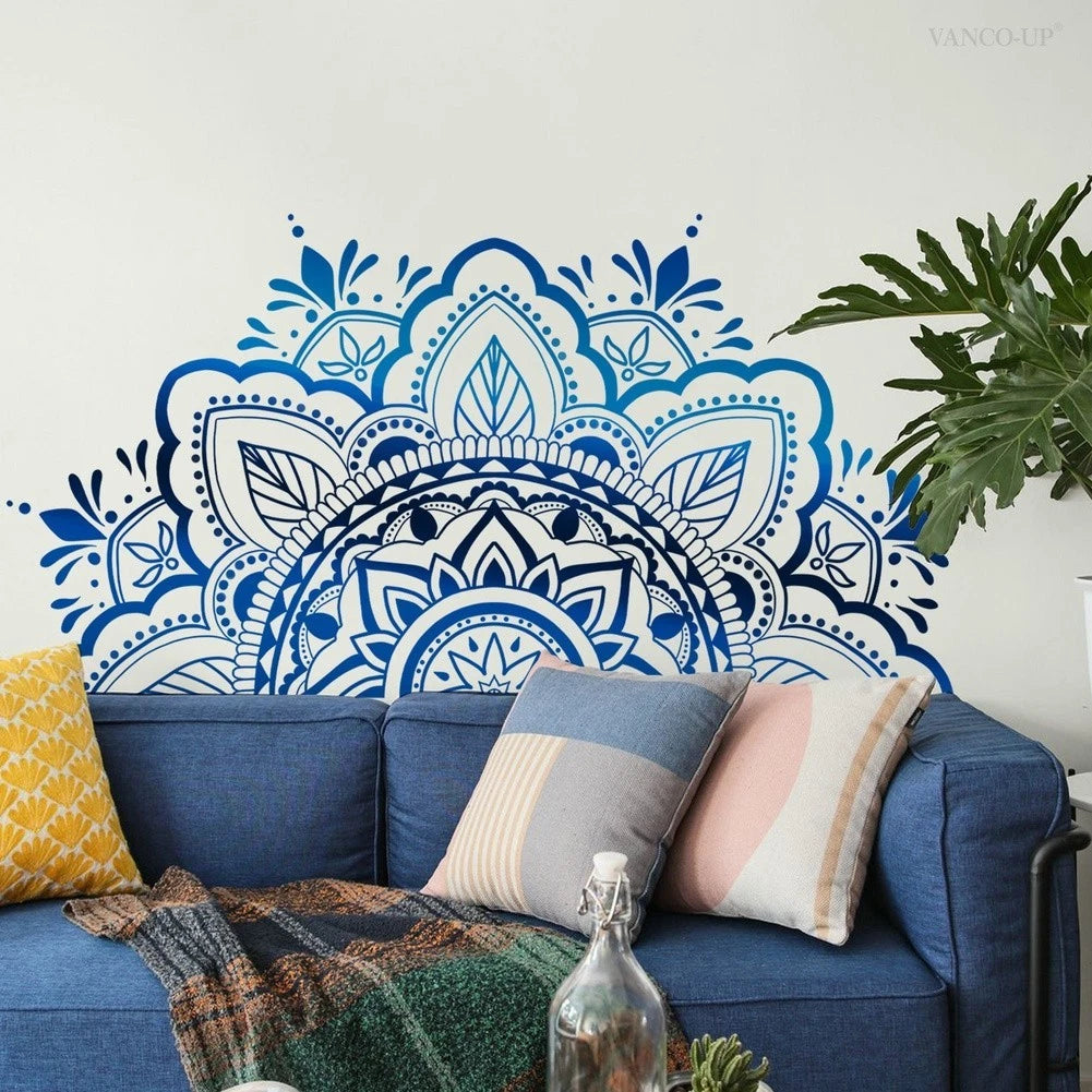 Lotus Mandala Design PVC Wall Decal Removable Sticker for Home Decor