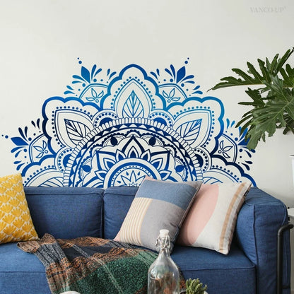 Lotus Mandala Design PVC Wall Decal Removable Sticker for Home Decor