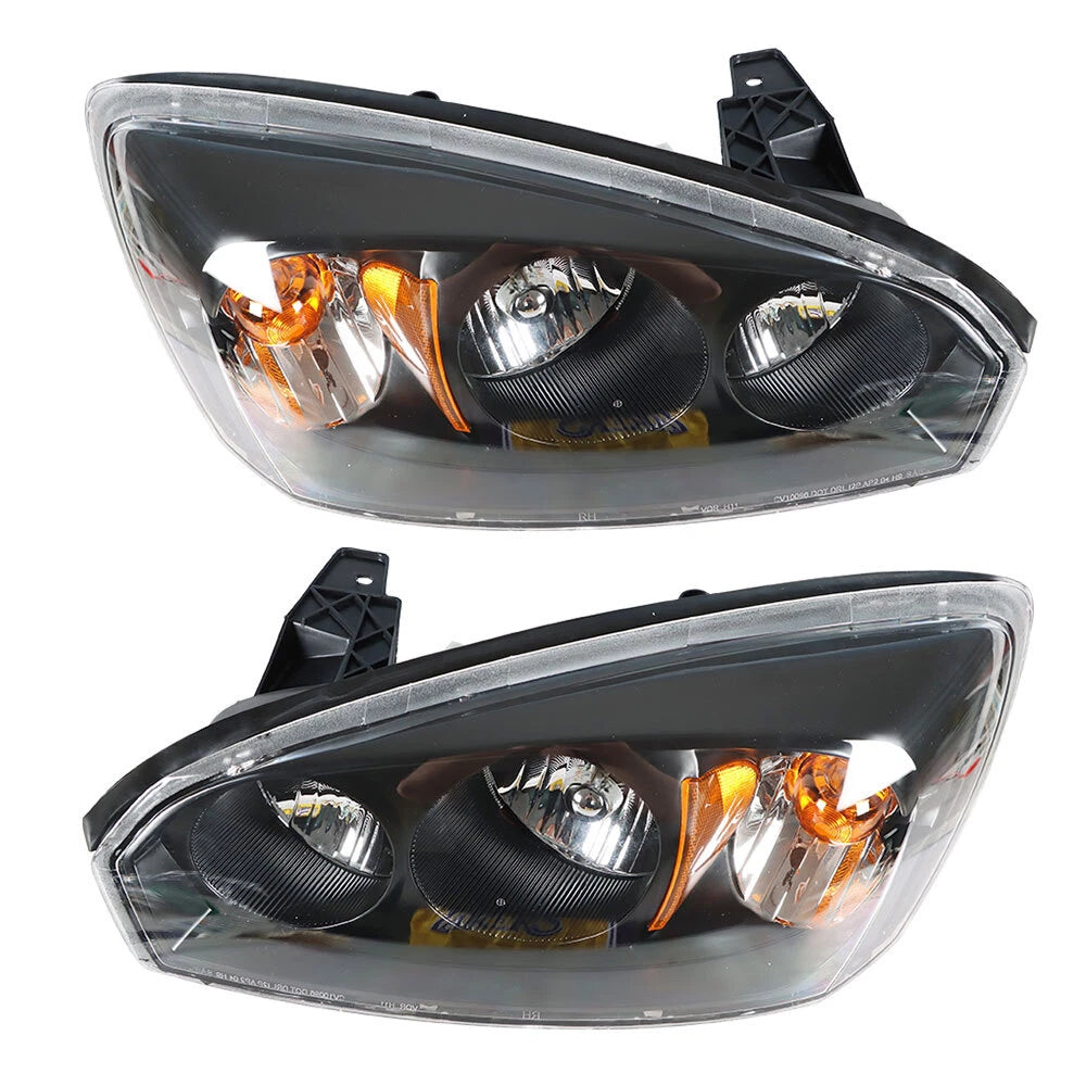 Headlight Housing Replacement Pair for Chevy Malibu (2004–2008) Black