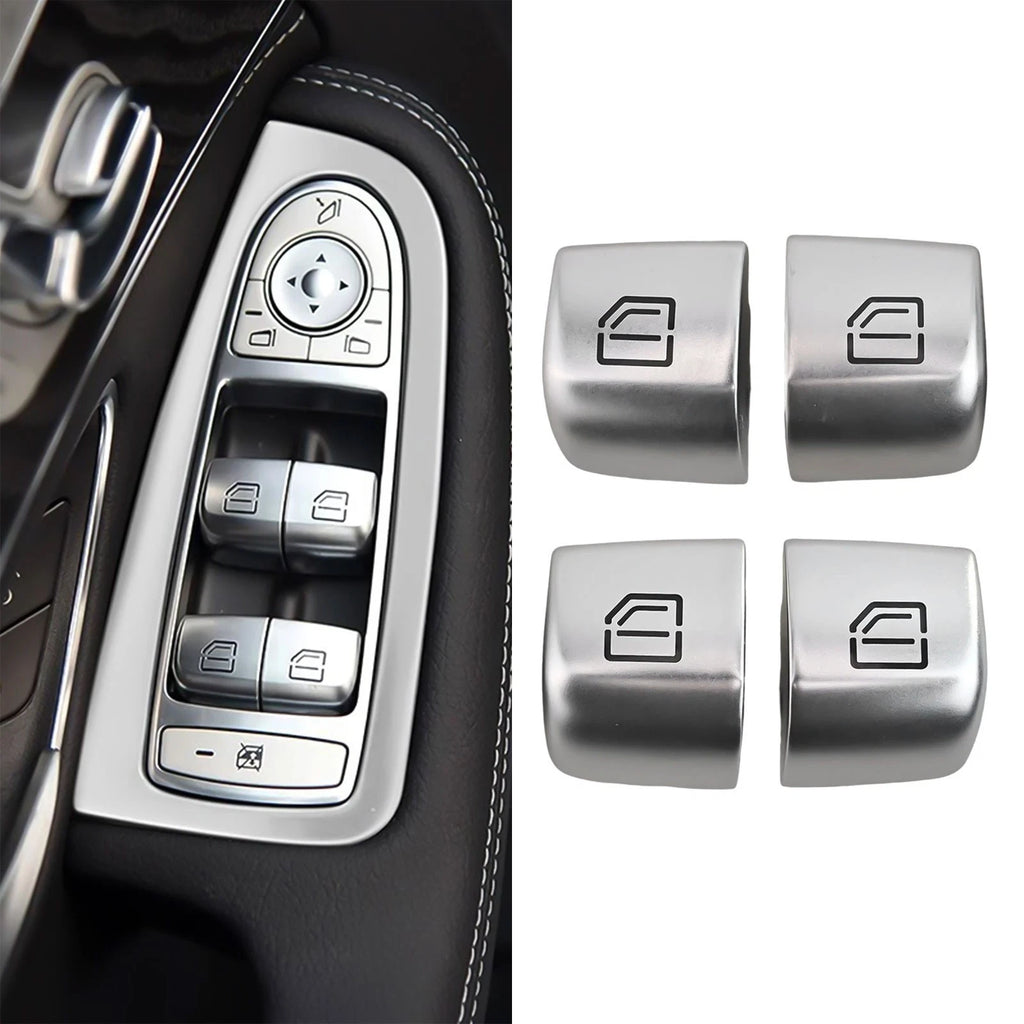 Chrome Window Switch Buttons for Mercedes C300 C63 C350 (2008–2015)