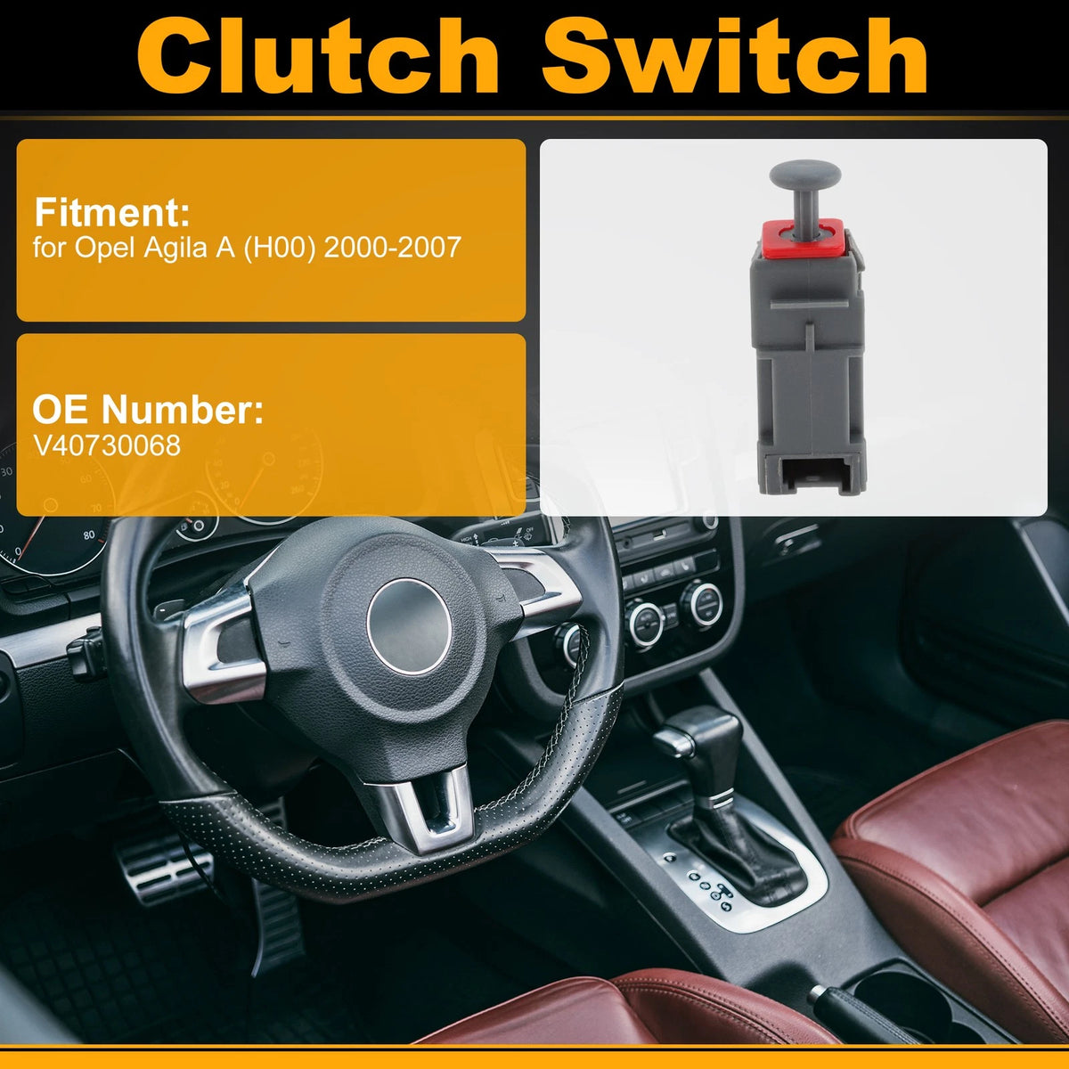 Clutch Actuator Switch for Opel Agila A (2000–2007) V40730068 2 Pin Gray