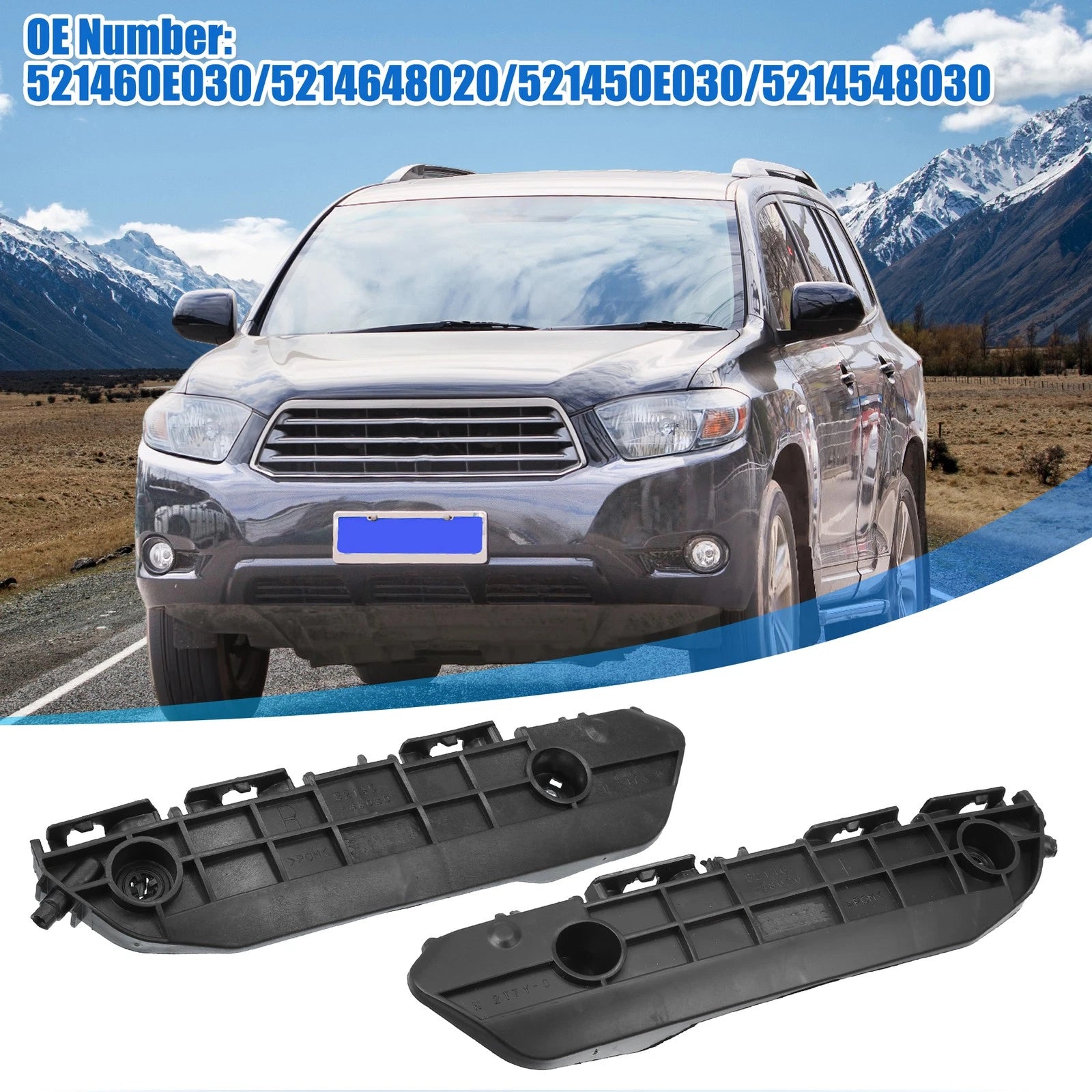Front Side Bumper Cover Bracket Pair for Toyota Hilux (2016–2020)