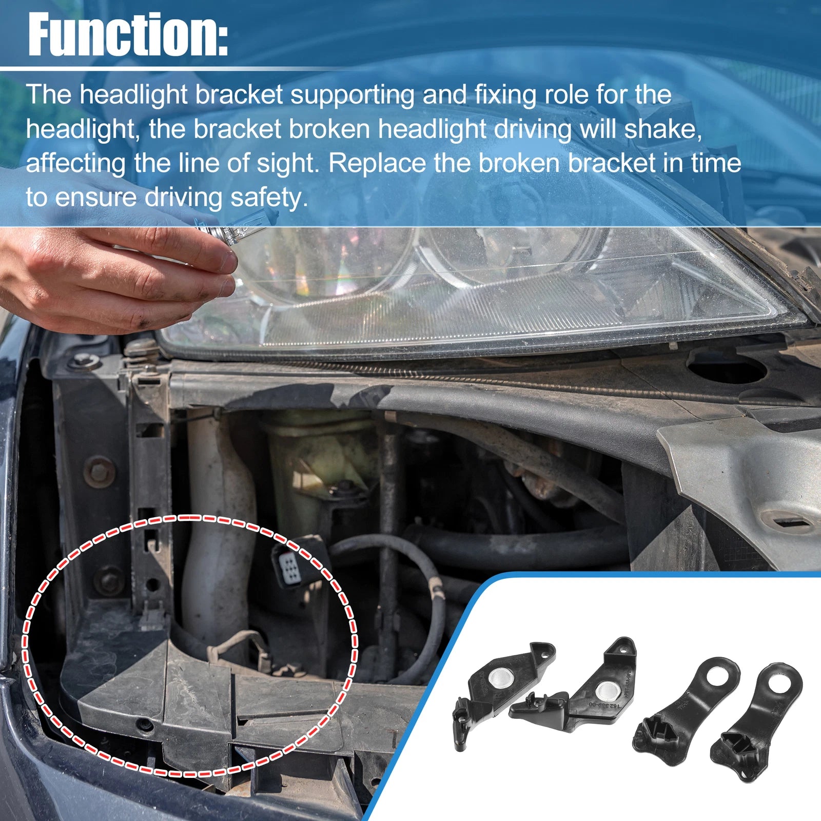 Headlight Support Mount Bracket for BMW 525xi (2006–2007)