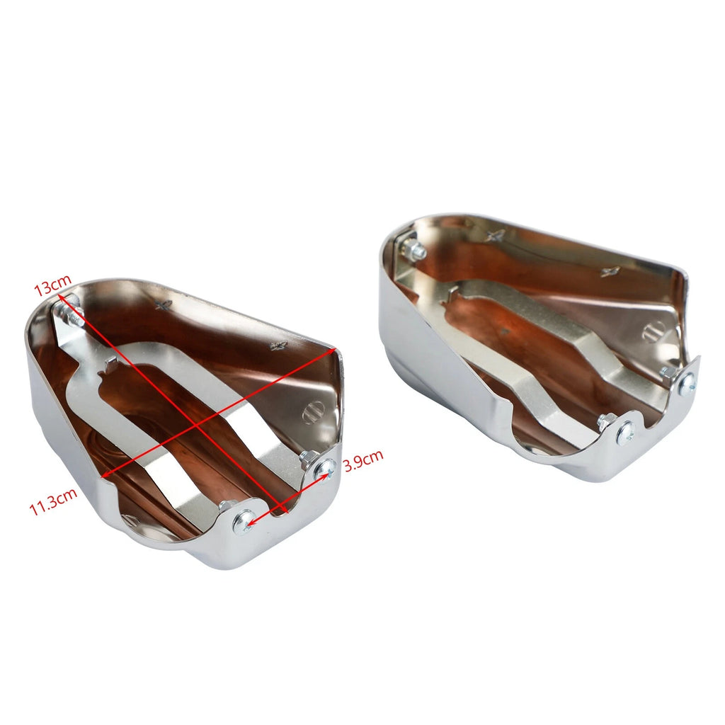 Set of 2 Bar Shield Rear Axle Covers for Harley Softail FLS FLSTN (2008–2020) Chrome T9