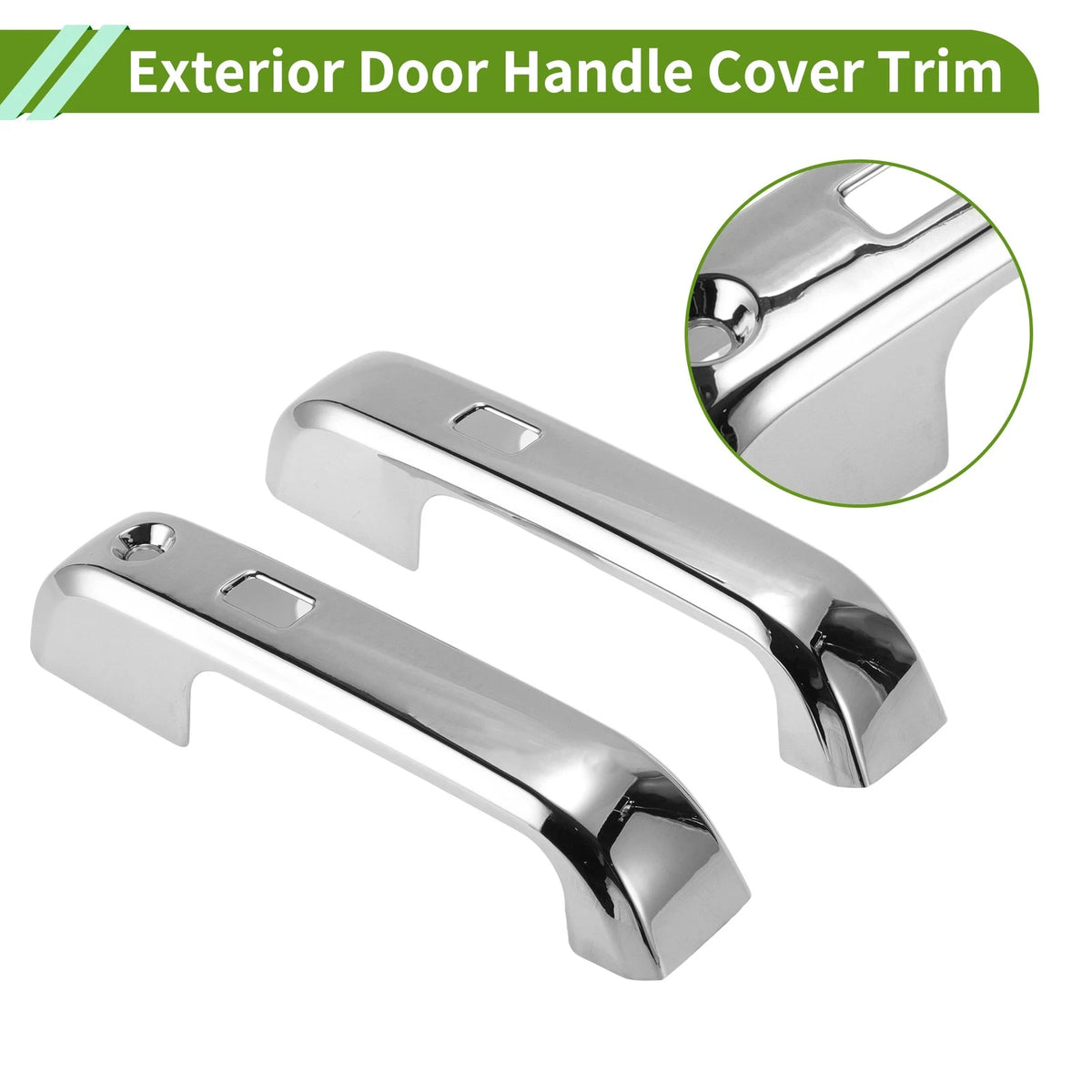 Exterior Door Handle Cover Trim for Ford F150 2DR (2015–2023) - Silver Tone