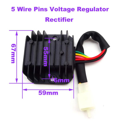 5 Wire Pins Voltage Regulator Rectifier for GY6 50cc-150cc (2000-2023)