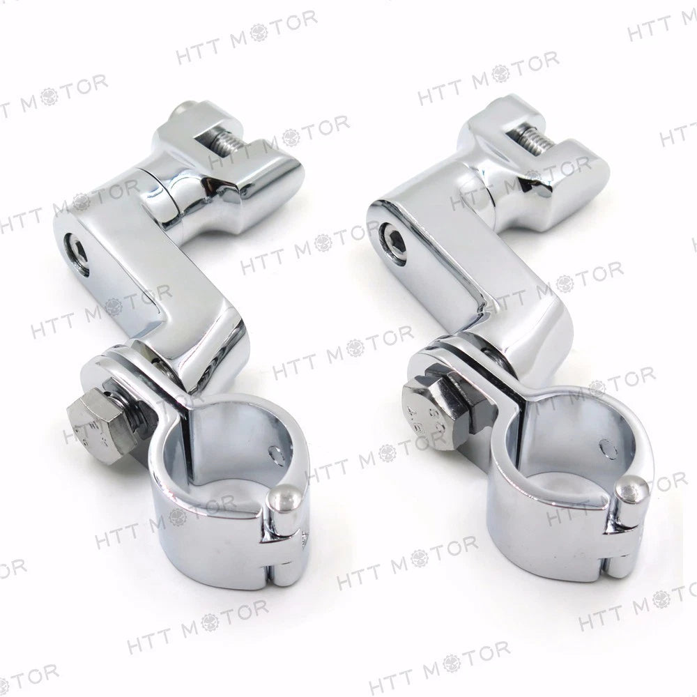 1.25" Engine Guards Footpeg Mounts Clamp for Harley (Replacement, Chrome)