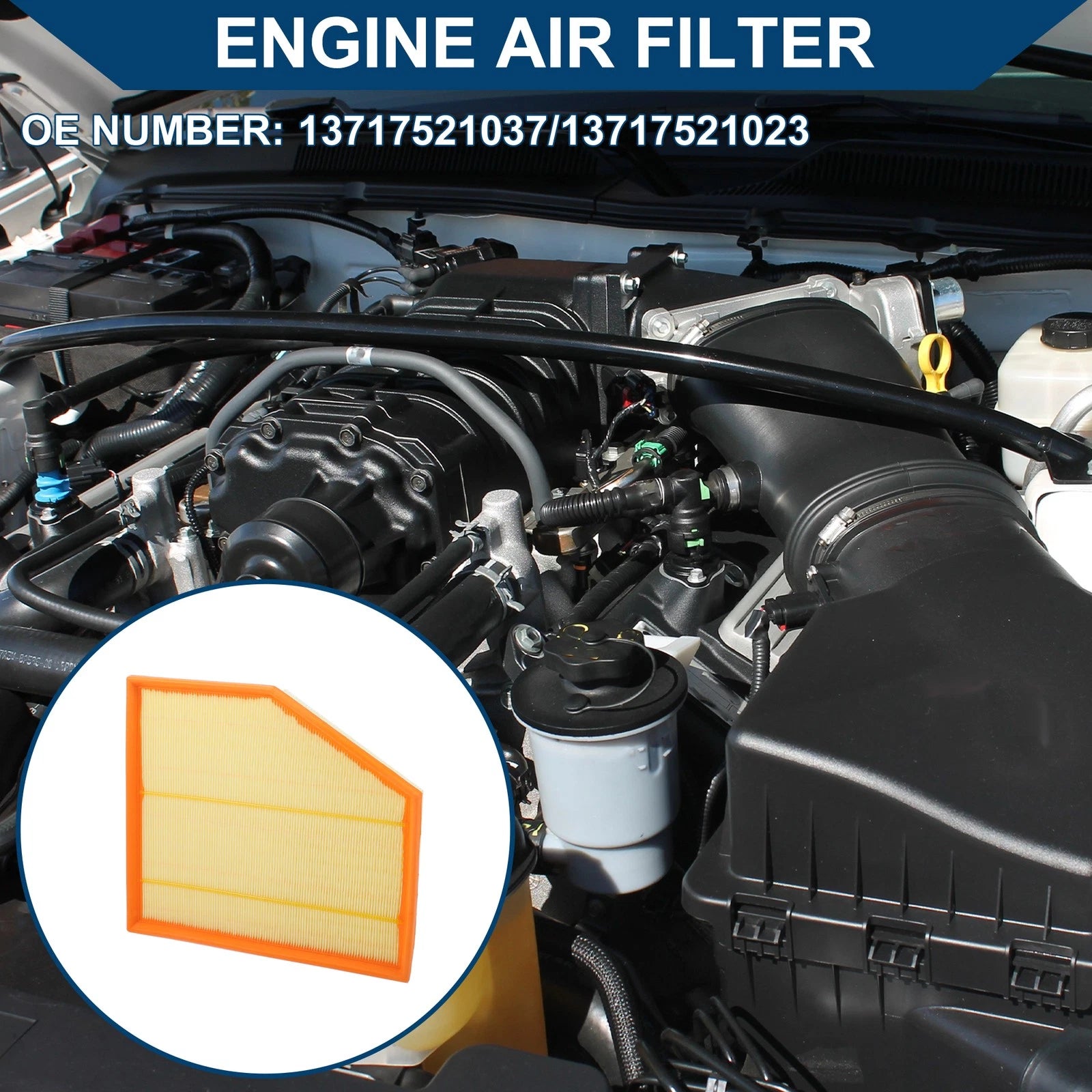 Engine Air Filter Replacement for BMW 545i Base 4.4L (2004–2005)