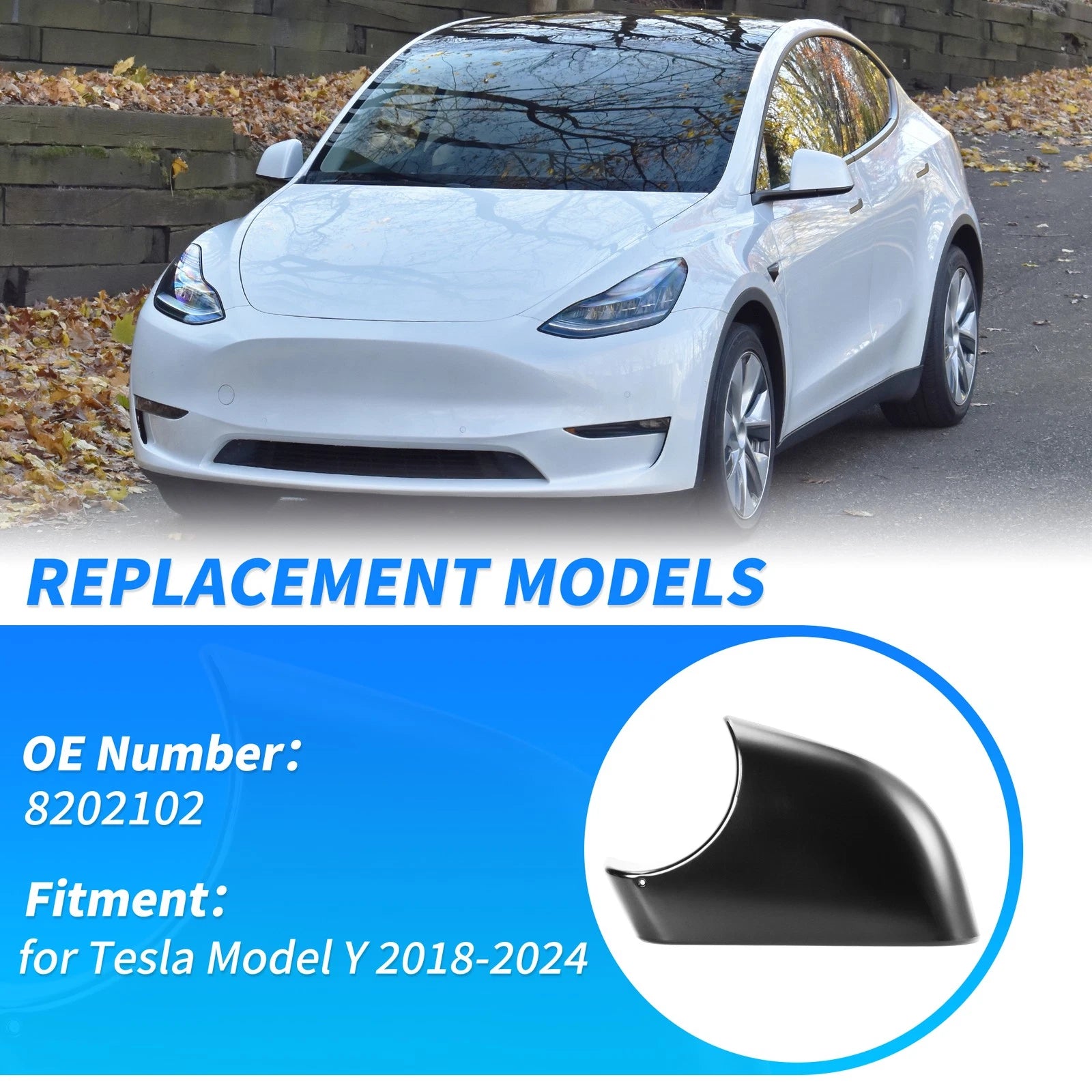 Left Side Mirror Lower Cover for Tesla Model Y (2018–2024) No. 8202102