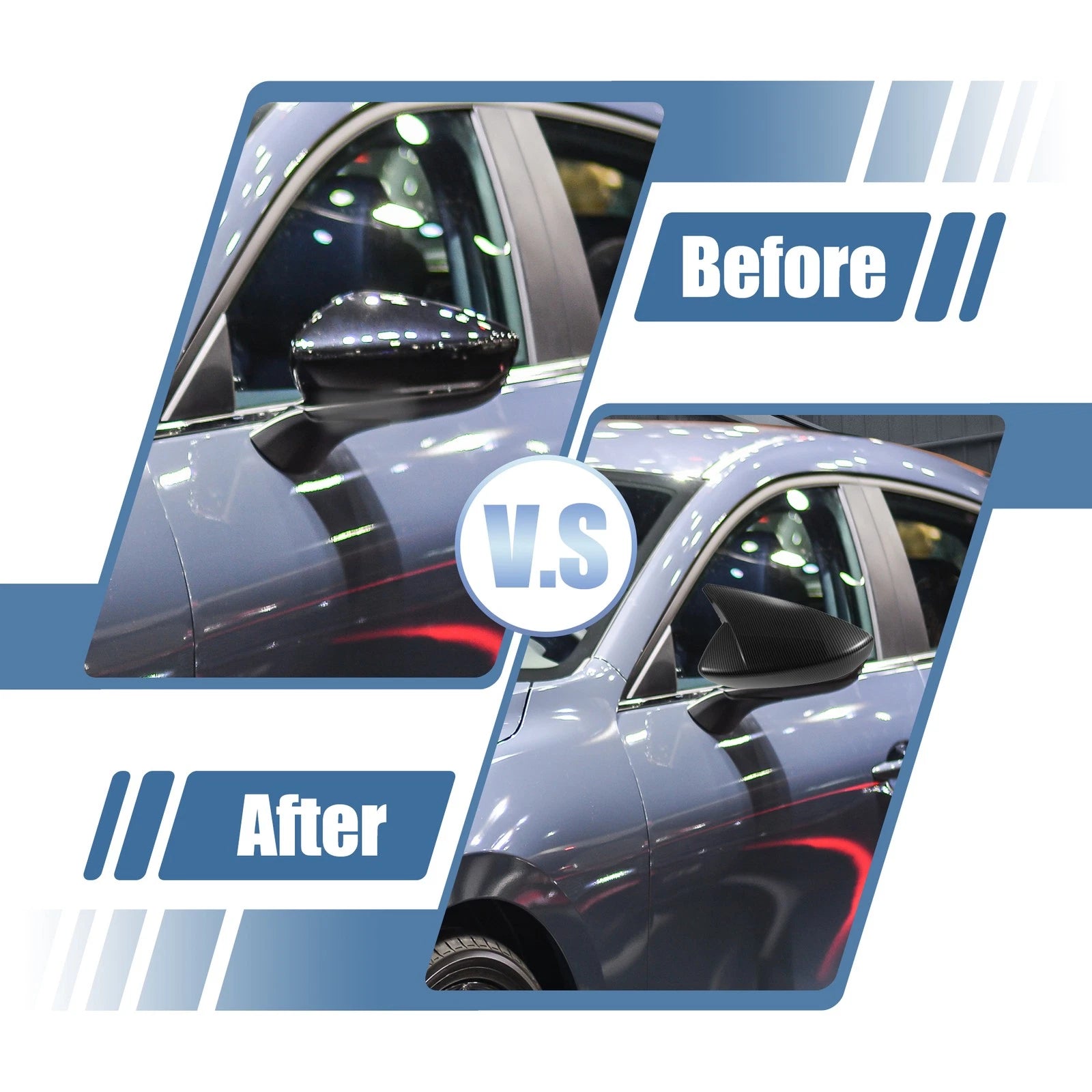 Rearview Mirror Cover Set Carbon Fiber Style for Mazda 3 (2020–2024)