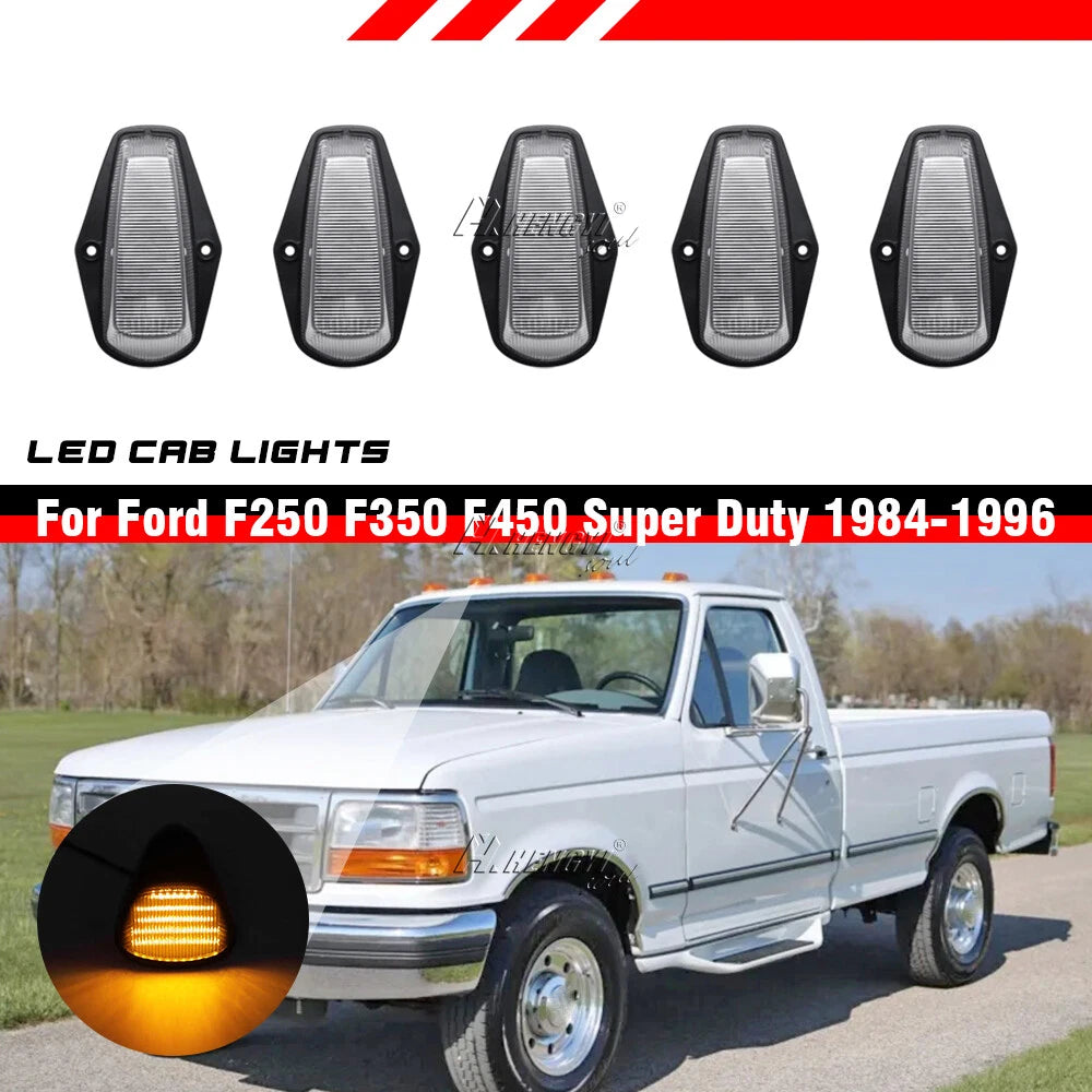 Plug&Play Full LED Cab Roof Marker Lights for Ford F150 F250 F350 (1984–1997)
