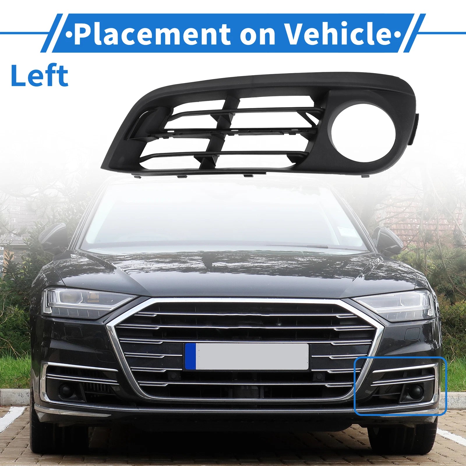 Front Left Fog Light Grill Replacement for BMW 528i (2015–2016)