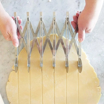 Stainless Steel Pizza Dough Cutter with Adjustable Wheel (3, 5, 7 Blades)