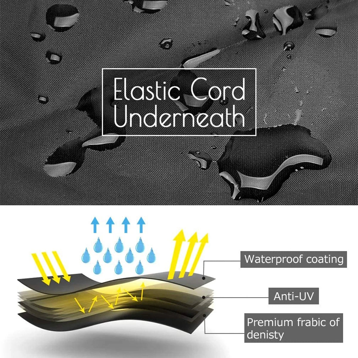 Motorcycle Cover XL for Universal Fit (97×41×49 in) Waterproof UV Protector