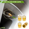 Tire Valve Stem Caps Gold Tone Replacement for Bicycle Tire 4 Pack (4)
