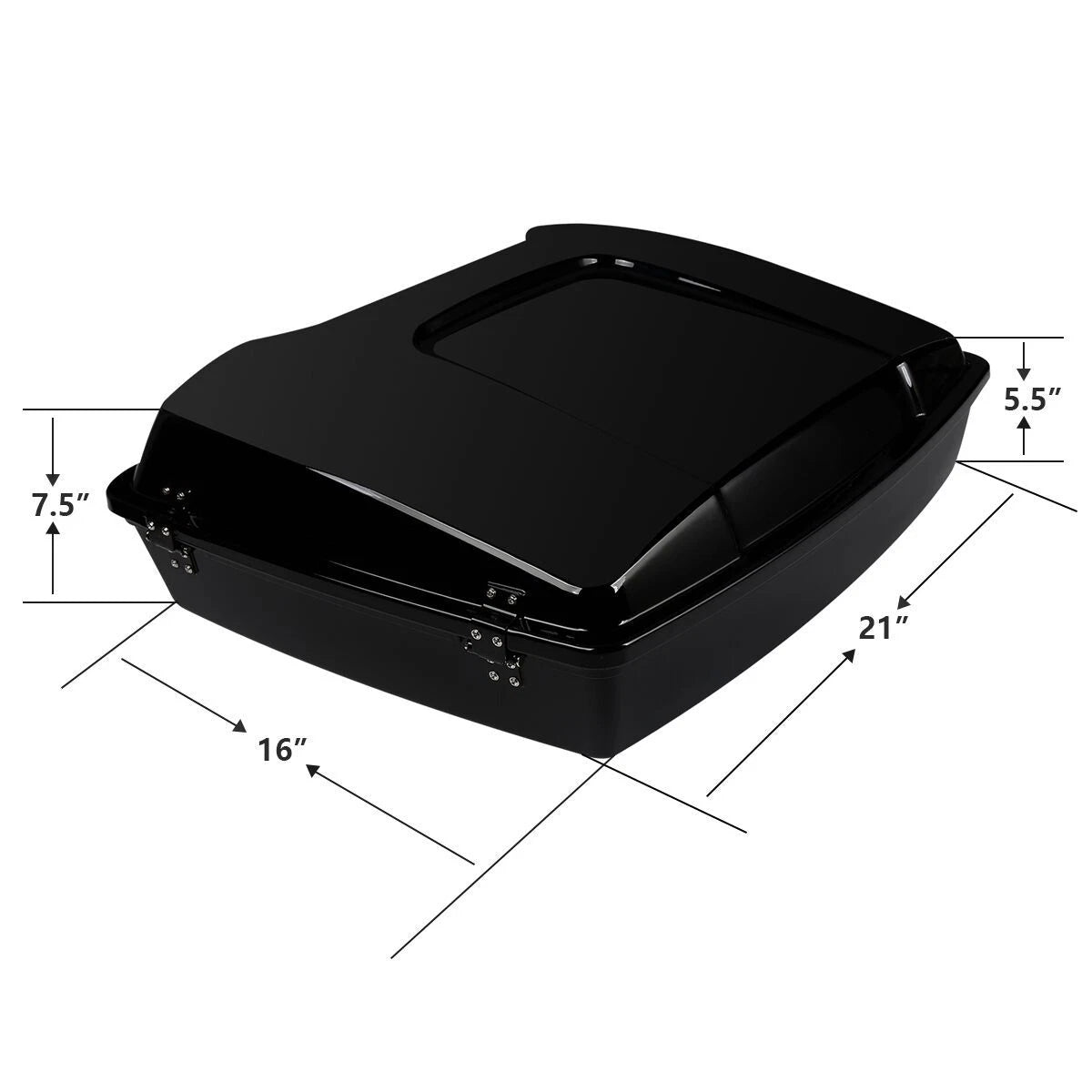 Black Razor Trunk with Latches for Harley Touring Road King Glide (1997–2013)