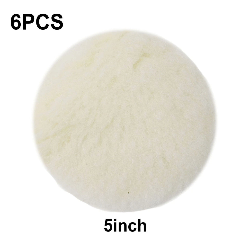 Set of 6 Soft Wool Buffing Polishing Pads for Car Buffer