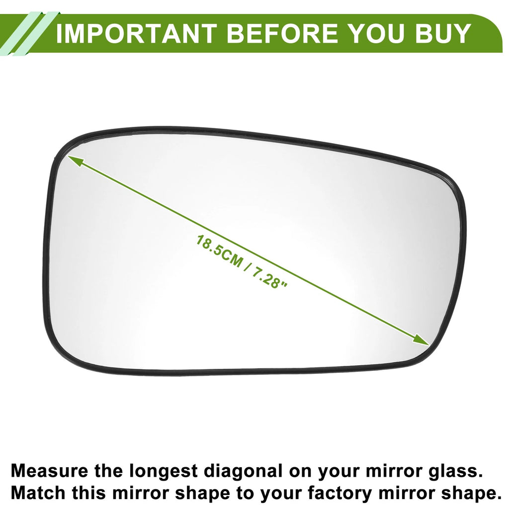 Right Side Mirror Glass Non Heated Replacement for Hyundai Sonata (2011–2014)