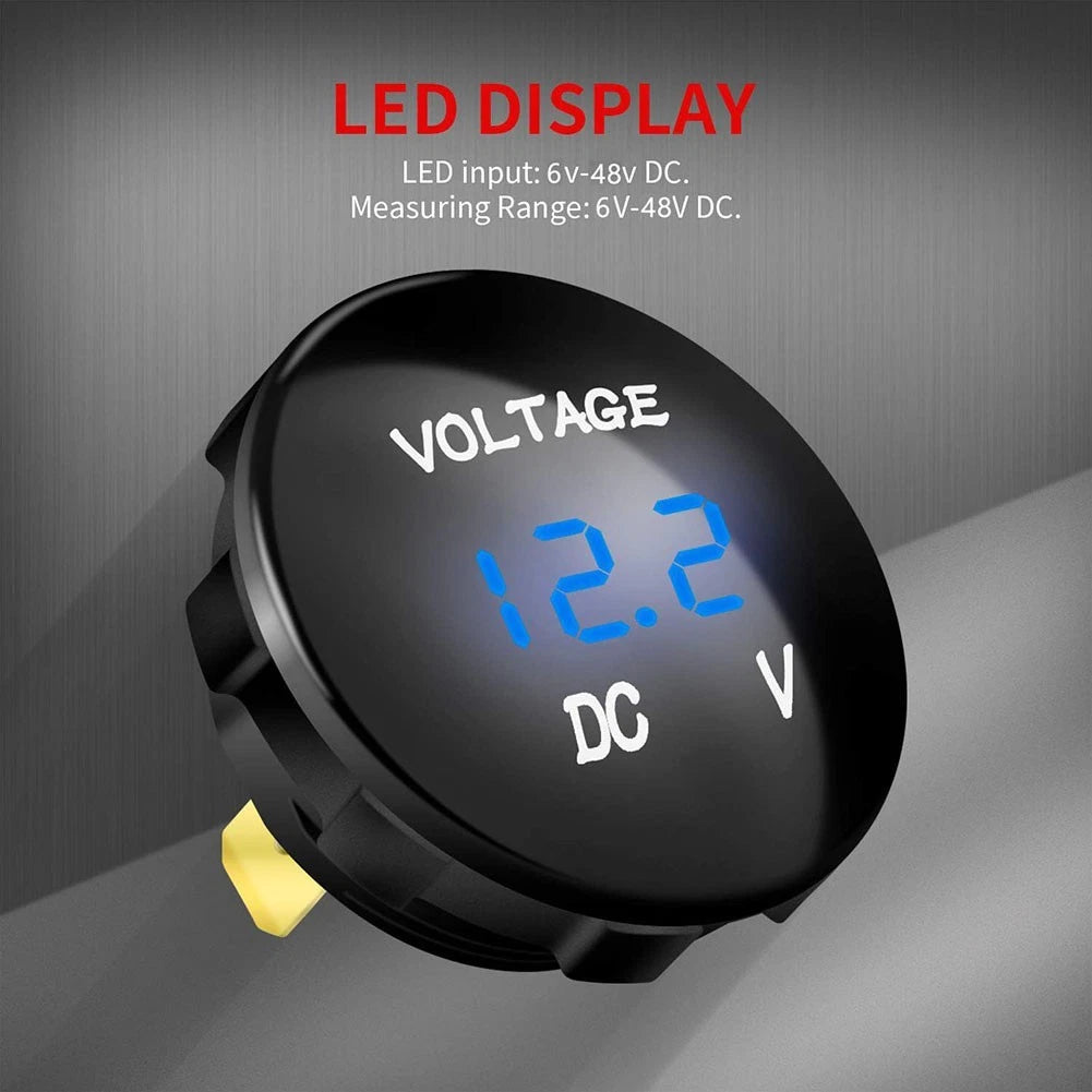 2X Digital LED Waterproof Voltmeter for Car DC 12V 24V