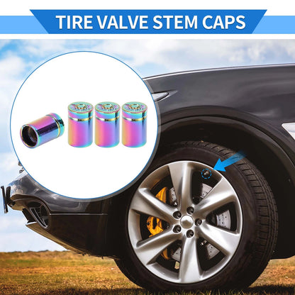 Tire Valve Stem Caps 4 Pack for SUV Bike RV 11x17mm (11–17mm)