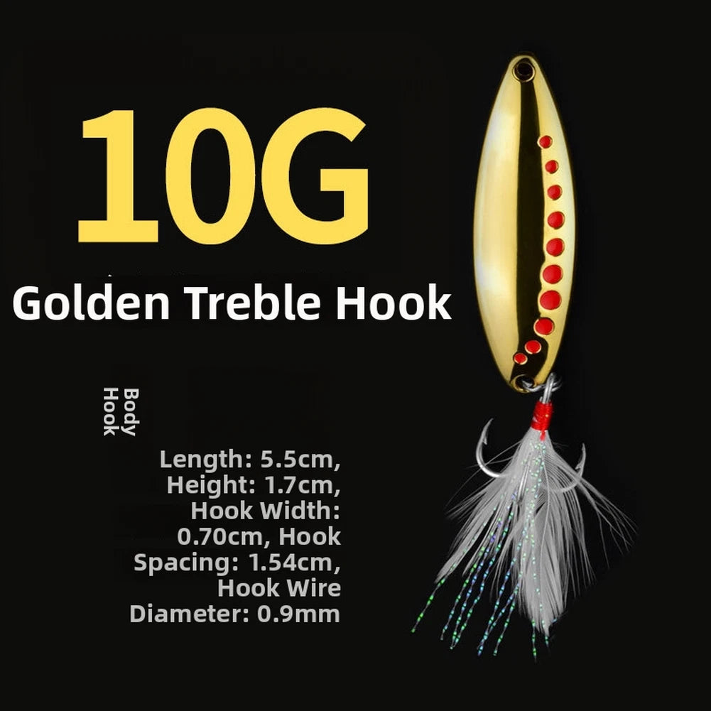Metal Vib Leech Spinner Spoon Bait for Predatory Fish (5g, 7.5g, 10g, 15g)