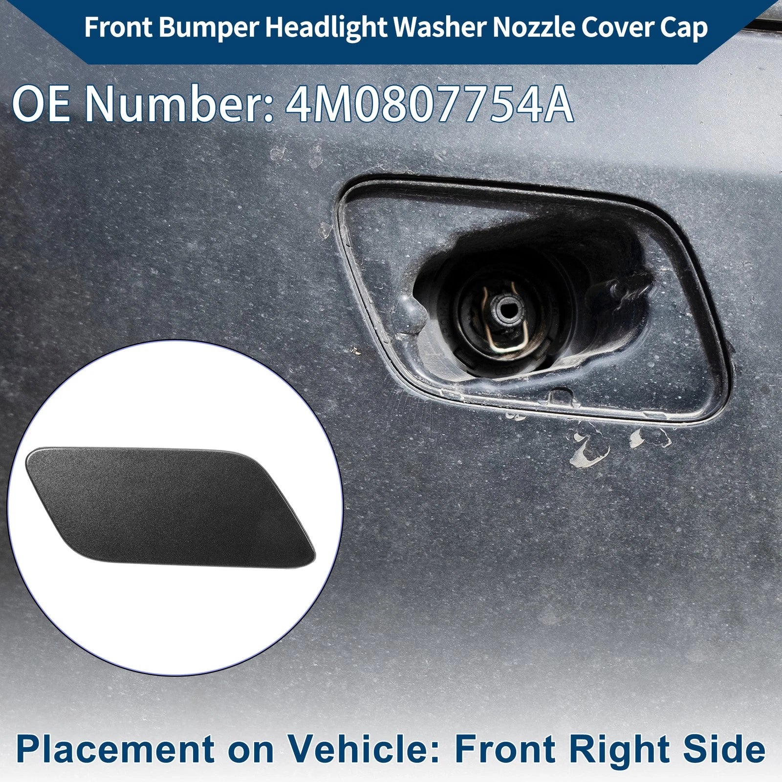 Windshield Washer Nozzle Cover Cap Front Right for Audi Q7 (2016–2021)