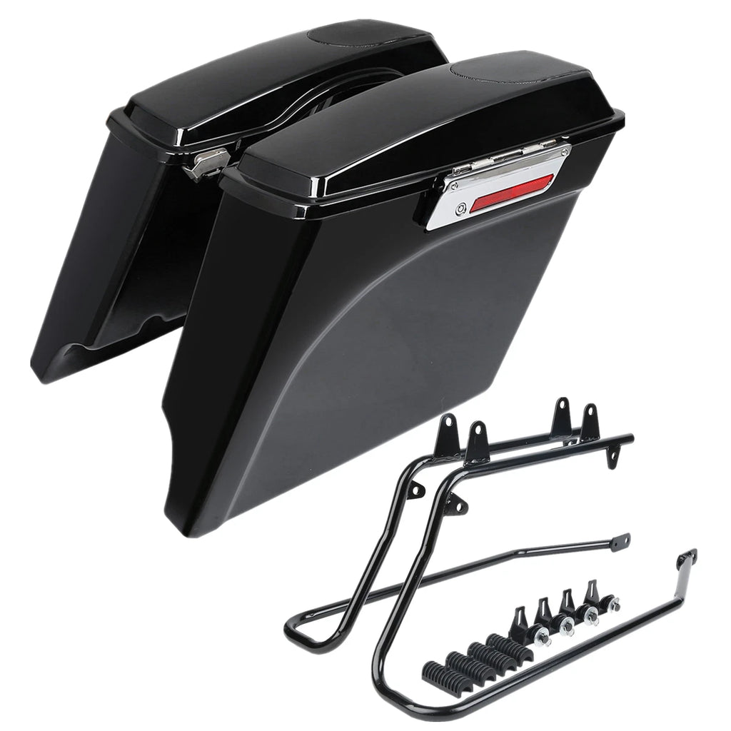 5" Extended Hard Saddlebag Speaker Lids & Brackets for Harley Softail (1984–2017)