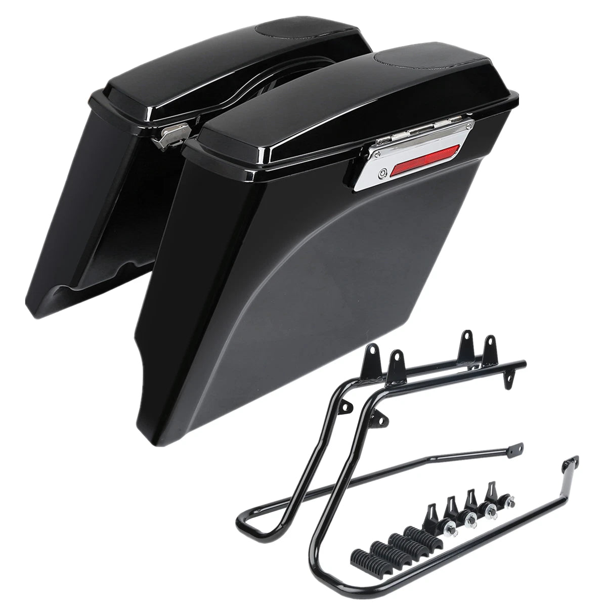 5" Extended Hard Saddlebag Speaker Lids & Brackets for Harley Softail (1984–2017)